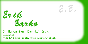erik barho business card